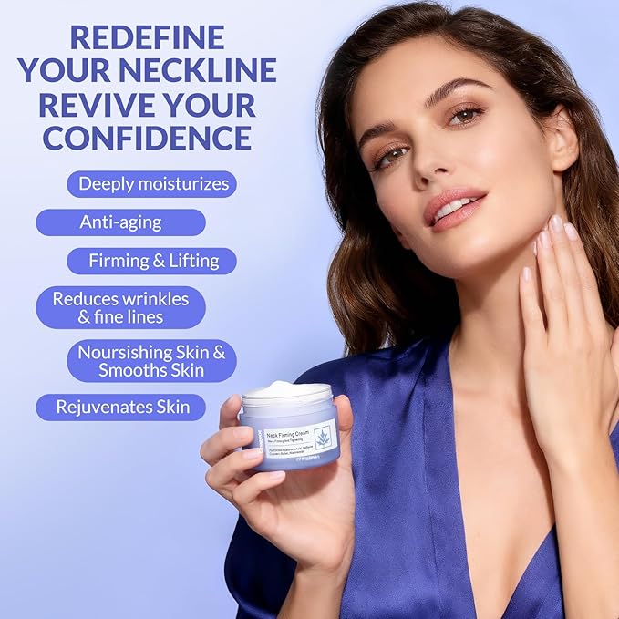 Crogooe Neck Firming Cream - Neck Creams for Tightening and Firming, Tightening and Lifting Wrinkles & Crepey Skin for Neck & Décolleté-1.7 fl.oz
