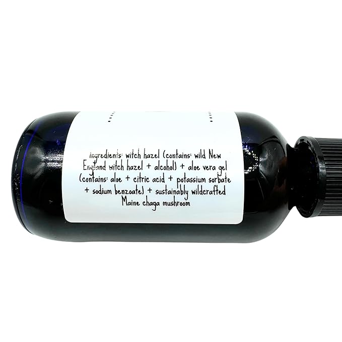 Chaga Unscented Face Toner - 2 fl oz - Herbal Mushroom Spray - Infused Natural Facial Mist for Dry Skin