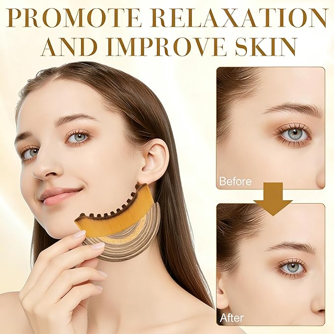 2 PCS Lymphatic Contour Face Brush, Ultra-Soft Facial Dry Brush for Lymphatic Drainage & Jawline Sculpting, Gentle Face Massager Tool for Puffiness Reduction, Skin & Glowing Complexion
