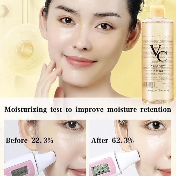 500 Ml Vc Toner Intensive Brightening, Korean Vitamin C Moisturizing Toner, Natural Vc Toners Vitamin C, Minimises Pores and Soothes Dry Skin, for All Skin Types (1PCS)