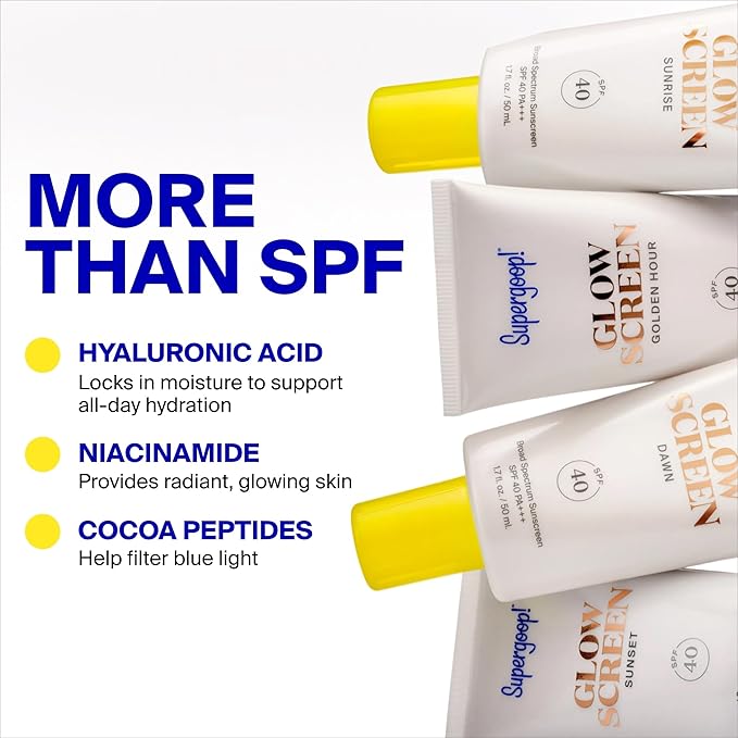 Supergoop! Glowscreen SPF 40, Golden Hour (Bronze Glow) - 0.68 fl oz - Glowy Primer + Broad Spectrum Tinted Sunscreen - Helps Filter Blue Light - Hydration - Hyaluronic Acid & Vitamin B5