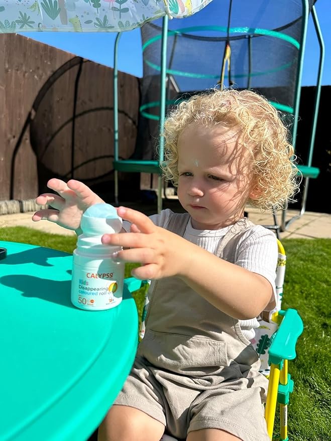 Calypso Kids Blue Roll On SPF50. Changes From Blue To White On Application. 50ml