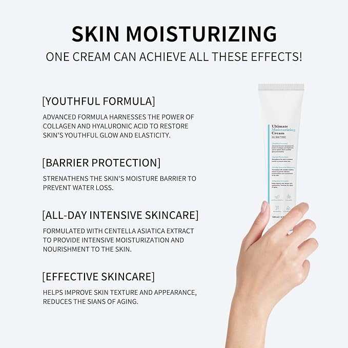 Youthful Formula Ultimate Moisturizing Cream, Korean Gel, Centella Moisturizer,Youthful Formula Moisturizing Cream,For All Skin Types 3pcs