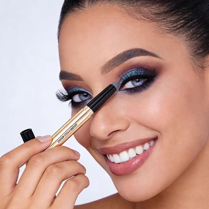 Silver Smokey Grey Eyeshadow Stick Makeup Cream Shimmer Glitter Matte Single Primer Smooth Eyeshadow Pencil Hypoallergenic Natural Waterproof Long Lasting Eye Shadow Multi-Dimensional Eyes Look
