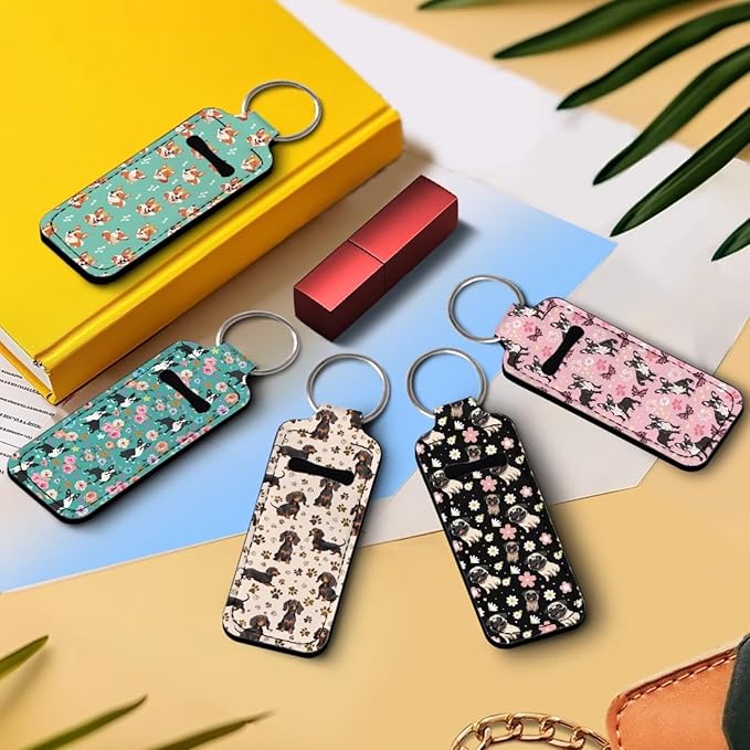 Pensura Chapstick Holder Keychain Fashion 5 Pcs Car Keychain Holder Portable Chapstick Holder Keep from Scratched and Dust