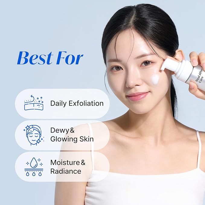 idplacosmetics Real After Care Bubble Glow Toner 5.07 fl.oz (150 ml) — Micro-Bubble with 42% Rice Bran Water & Gentle AHA/PHA/LHA Exfoliation Hydrating Korean Toner for Smoother Look