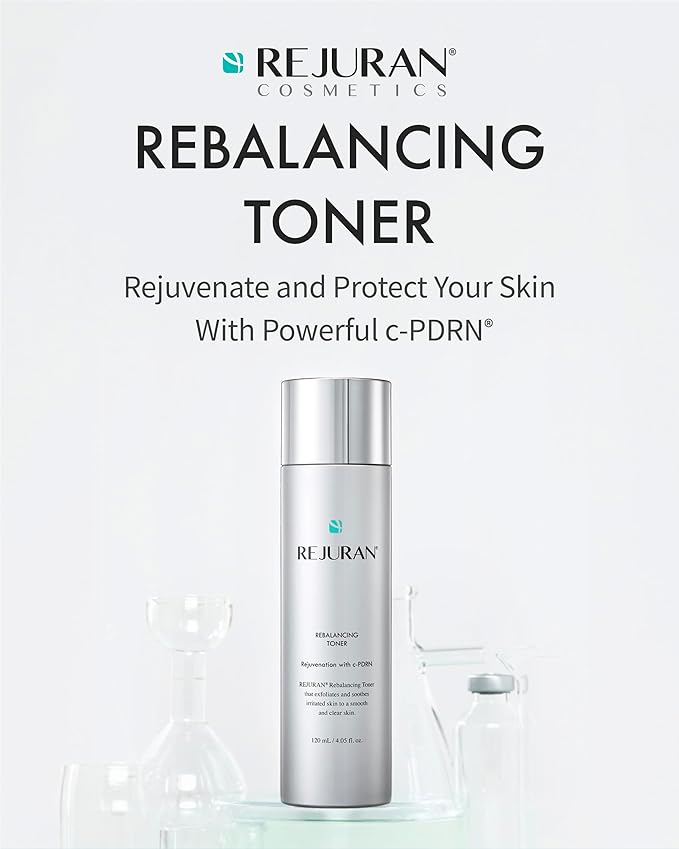 REJURAN® Skincare Duo with c-PDRN® – Turnover Ampoule (1.69 fl oz) & Rebalancing Toner for Firming, Hydration, Pore Care & Radiant Glass Skin – Korean Anti-Aging Serum & Toner Set