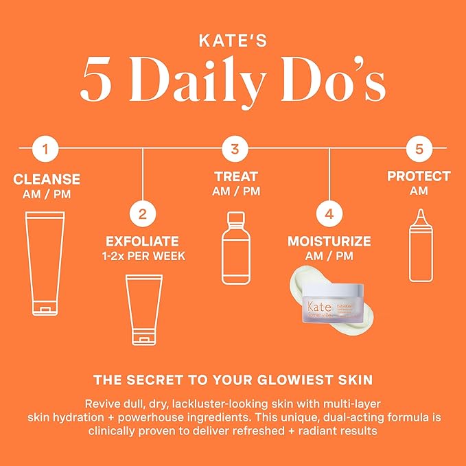 Kate Somerville ExfoliKate Glow Moisturizer – Clinically Formulated Daily Face Cream, Gently Exfoliates and Hydrates, 1.7 Fl Oz
