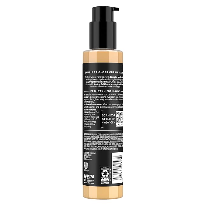 TRESemmé Hydrating & Detangling Cream Serum Lamellar Gloss Ultra Shine Up to 72H 5.7 Fl Oz,(Pack of 2)