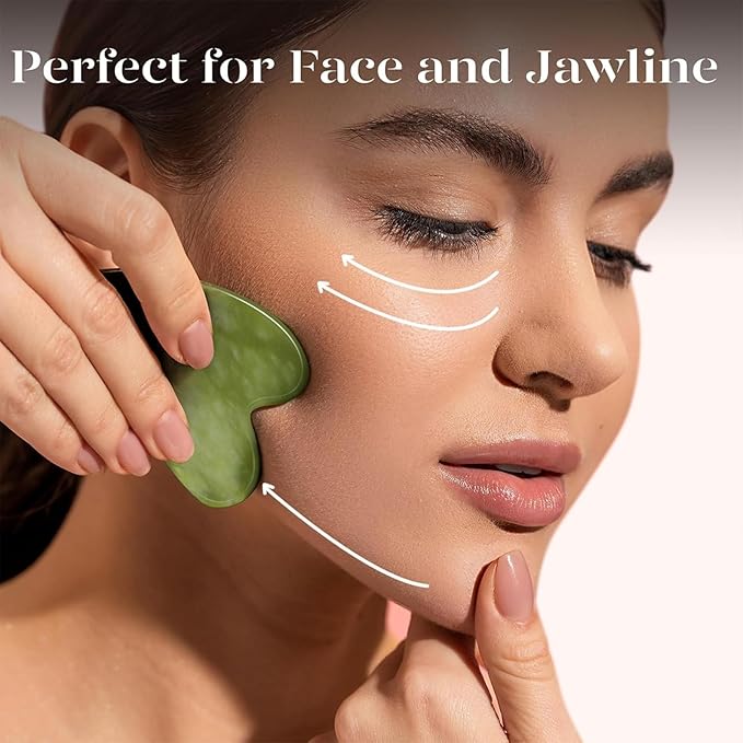 BAIMEI IcyMe Gua Sha Facial Tools Face Massager for Skin Care, Relaxation and Reduce Wrinkles Puffiness Skin Care Tools, Self Care Gift for Men Women - Green