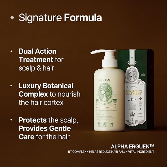 Alpha Erguen Women’s Hair Loss Care Treatment, Vegan Formula for Dual Scalp & Hair Cortex Repair, Strengthens, Restores & Nourishes Damaged Hair, 500ml / 16.9 fl oz