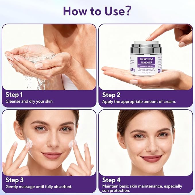 Dark Spot Remover for Face & Body, Advanced Corrector Cream with Niacinamide, Retinol, Arbutin, Hyaluronic Acid & Vitamins B5 C E, Fade Age Spots, Sun Spots, Freckles (1.69 Fl Oz)