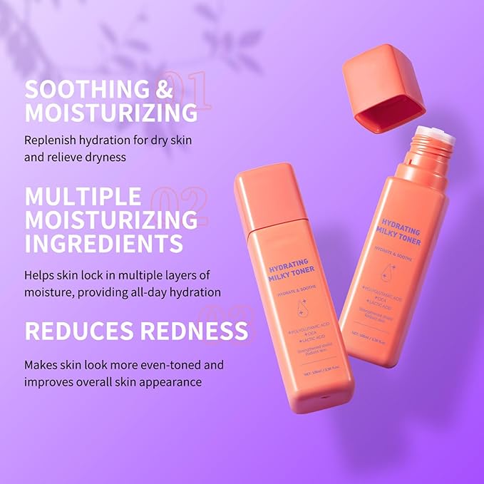 Milky Toner for Face - Hydrating & Soothing Facial Toner with Dewy Finish, Skin Barrier Support Formula for All Skin Types, Non-Sticky Makeup Prep 3.38 fl oz/100ml (2)