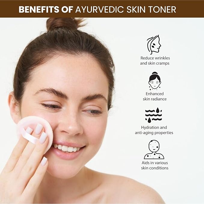 Cleanse Ayurveda Skin Toner with Green Tea & Aloe Vera for Wrinkles & Fine Lines, Radiating Face Toner for Women & Men, for All Skin Types, 1.7 Fl Oz