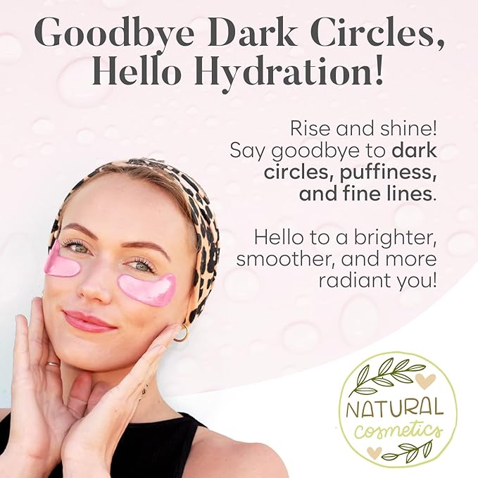 Rose Under Eye Patches (30 Pairs) - Under Eye Mask for Appearance of Dark Circles - For Puffy Eyes Smoothing - Skincare Mask