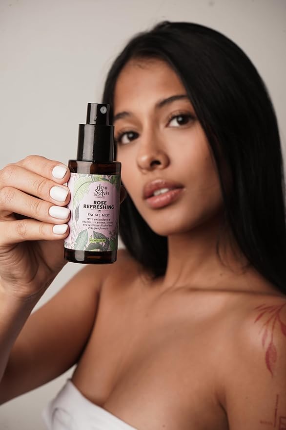 Rose Water Facial Mist – Hydrating Facial Mist with Rose Hydrosol, Cranberry Enzymes & Witch Hazel. Alcohol-Free, Vegan & Natural Skincare for Glowing Skin. 40 ml. De Selva Facial Toner.