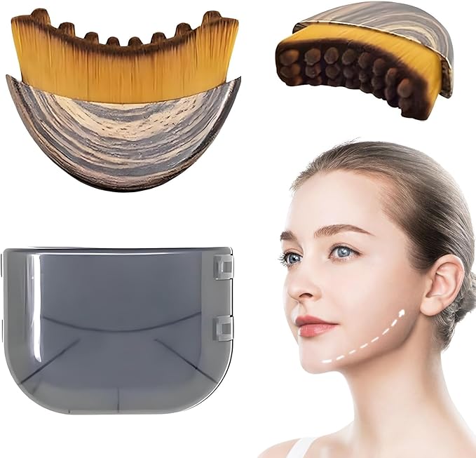 Lymphatic Contour Face Brush - Ultra-Soft Facial Dry Brush for Lymphatic Drainage & Jawline Sculpting, Gentle Face Massager Tool for Puffiness Reduction, Skin & Glowing Complexion