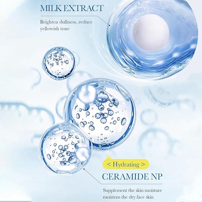Milk Toner for Face with Ceramide, Milky Korean Face Deep Hydrating Toner with Organic Pure Milk Extract for Spot Glow Glass Skin Moisturizing Soothing Sensitive Skin 3.38 Floz