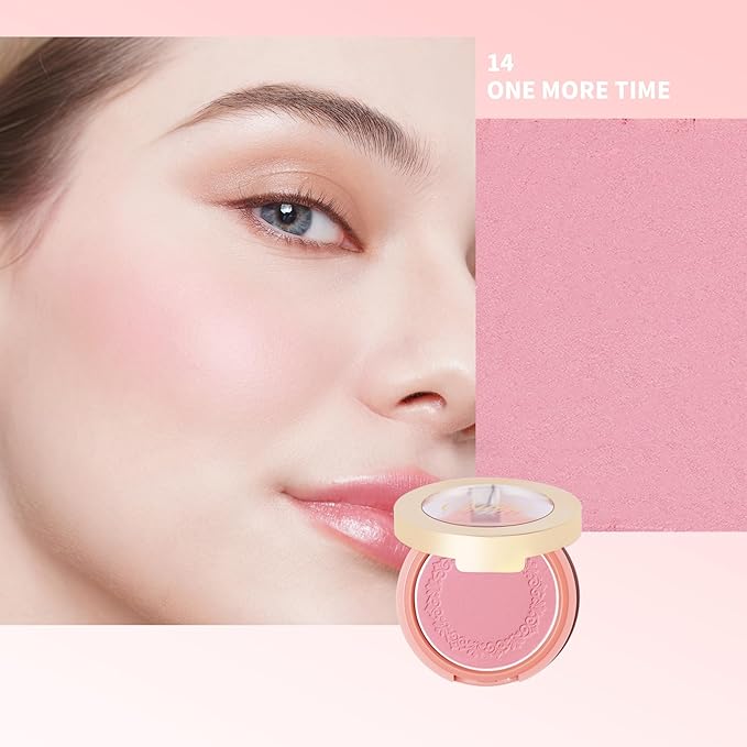 Oulac Baby Pink Blush Makeup,Highly Pigmented Cream Blush for Cheeks,Natural Matte Glow Finish,Buildable Color to Shape&All Day Wear Formula,Cruelty-Free Vegan blush,Daily&Party Use 4.8g 14