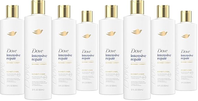 Dove Conditioner Intensive Repair for Damaged Hair Bio-Protein Care Technology and Amino Serum 12 oz,(Pack of 8)