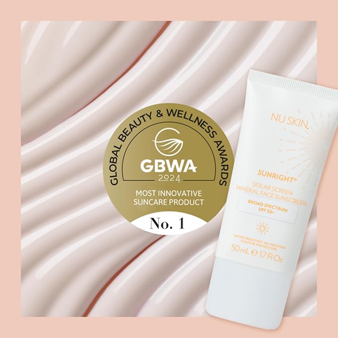 Nu Skin Sunright Solar Sunscreen SPF 50+ | Broad-Spectrum UVA/UVB Protection for Face & Body (50mL) | Water-Resistant for 80 Minutes | Lightweight, Non-Greasy Formula