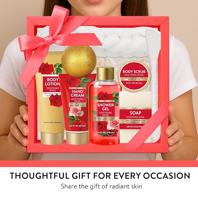 Spa Luxetique Gifts for Women 8pcs of Romantic Luxury Rose Gift Set for Women Bath and Body Works Gift Set Spa Gift for Womens Birthday Gift for Womens Mom Wife Girlfriend Mothers Day Gifts