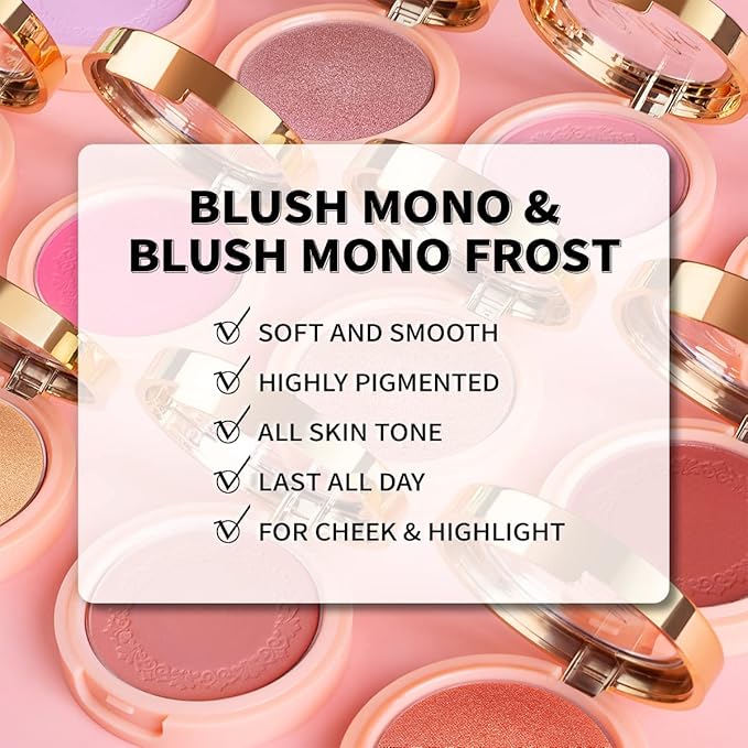 Oulac Baby Pink Blush Makeup,Highly Pigmented Cream Blush for Cheeks,Natural Matte Glow Finish,Buildable Color to Shape&All Day Wear Formula,Cruelty-Free Vegan blush,Daily&Party Use 4.8g 14