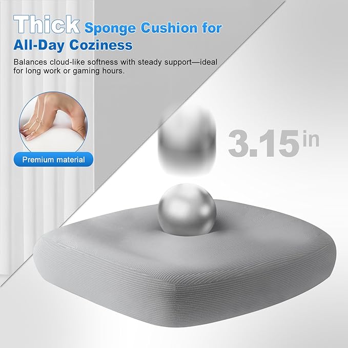 Office Chair Ergonomic Desk Chair with Lumbar Support and Headrest, Thick Cushion Mesh Computer Chair with Armrest and Tilt Lock, High Back Home Office Desk Chairs for Men Women