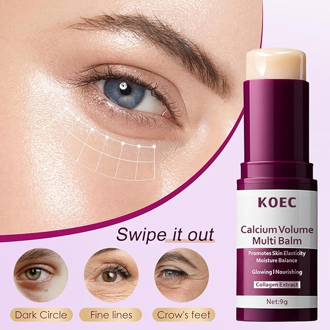 Calcium Daily SkinCare Set, Calcium Multi Balm Stick + Eye patch 60ea + Calcium Firming Cream, Firming-Looking Skin & Under-eye hollow plumping, Targets Wrinkles, Fine lines Dark Circles & Puffiness