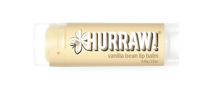 Hurraw! Vanilla Bean Lip Balm: Organic, Certified Vegan, Cruelty and Gluten Free. Non-GMO, 100% Natural Ingredients. Bee, Shea, Soy and Palm Free. Made in USA