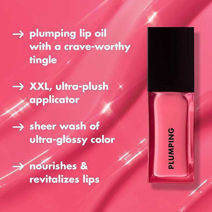 e.l.f. Glow Reviver Plumping Lip Oil, Tinted Lip Plumper For A High-Shine, Plump Finish, Infused With Jojoba Oil, Vegan & Cruelty-Free, Major Mauve