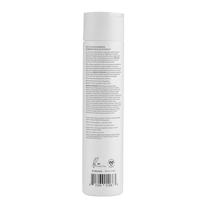 BosRevive Volumizing Conditioner for Noticeably Thinning, Non Color-Treated Hair – DHT-Blocking Saw Palmetto, Biotin Strengthening, Niacin Revitalizing & Panthenol, Vegan, Sulfate-Free 10.1 Fl Oz