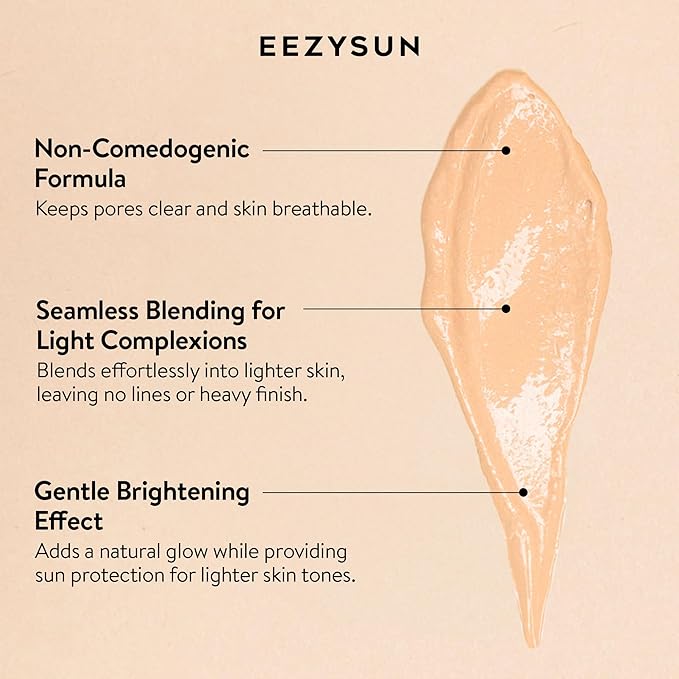 BARE Tinted Sunscreen for Face SPF 50 - Non-Greasy, Weightless, Water-Resistant, Vegan & Reef-Safe Tinted Moisturizer with SPF, Hyaluronic Acid, Jojoba Oil - All Skin Types, 1.69 fl oz - Light