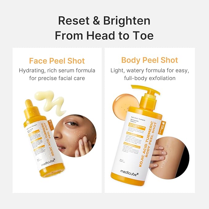medicube Peel Shot with Turmeric | Reset in One Step | Gentle Exfoliating Serum with BHA, LHA & PHA for Dead Skin Cells, Blackheads & Excess Sebum | For Dull, Rough & Troubled Skin | 2.7 fl.oz