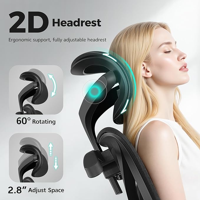 Ergonomic Office Chair High Back Desk Chair with Lumbar Support, Breathable Mesh Computer Chair with Adjustable Armrests Height, Reclining Big and Tall Gaming Chair for Home Office(Black 8Pack)