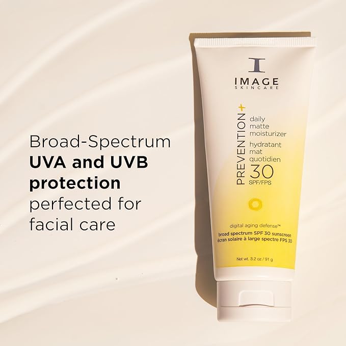 IMAGE Skincare,PREVENTION+ Daily Matte Moisturizer SPF 30,Zinc Oxide Mattifying Face Sunscreen Lotion,Amazon Exclusive,3.2 oz,(Pack of 2)