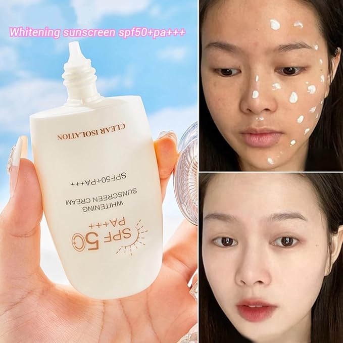 Flower Extract Skin Brightening Sunscreen Cream SPF50+, Glow Sunscreen, UV Protection, Strengthens Skin Barrier, Nourish & Restore Skin Balance, for Daily Skincare (1)