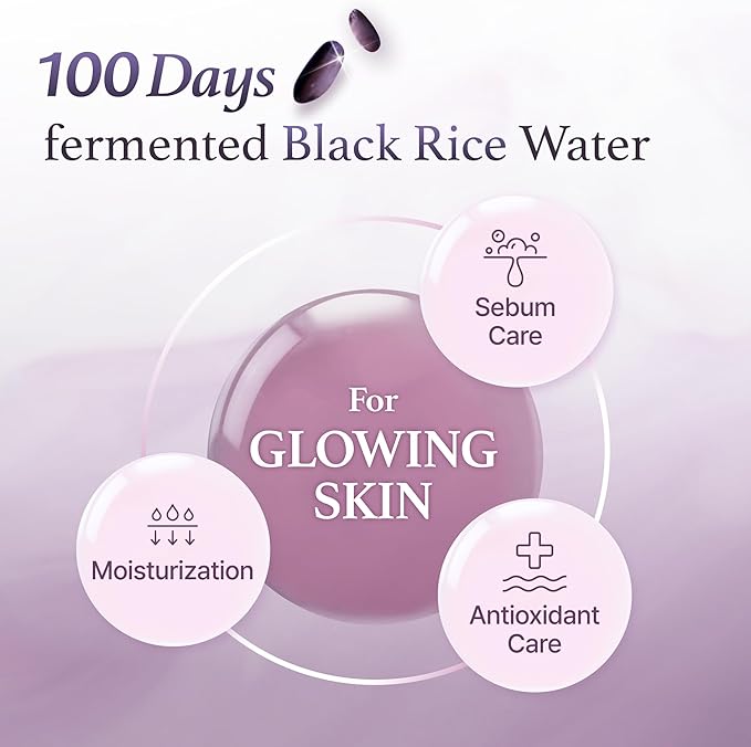 [I'm From] Miniature of Black Rice Toner for Oily Skin, Sebum Control Toner, Lightweight, Niacinamide, Panthenol, Fragrance Free, Korean Skin Care, 1.01 Fl Oz