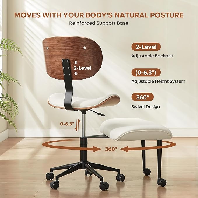 Bestier Ergonomic Cross Legged Office Chair,Height Adjustable Seat for ADHD, Meditation Office Chair for Short Women, 360° Swivel Adjustable Height for Pregnancy Yoga Kneeling Meditation White