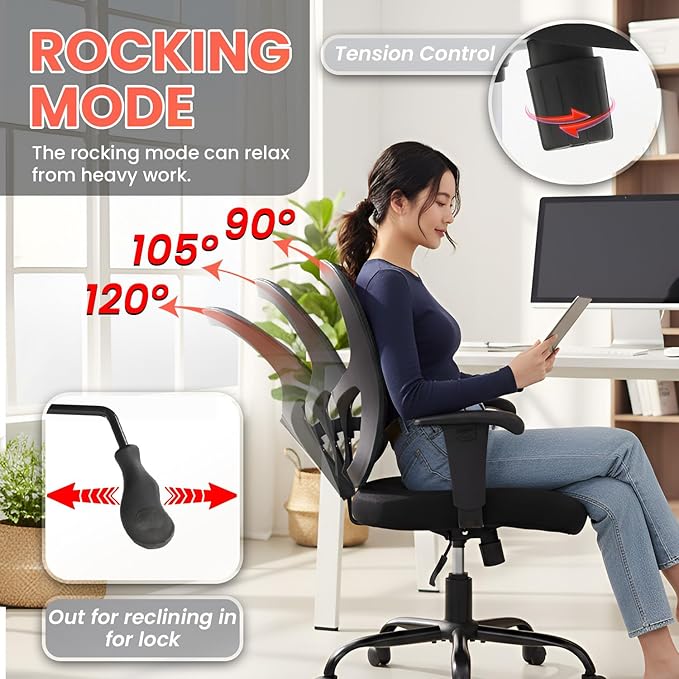 BestOffice Big and Tall Office Chair 500lbs Desk Chair Mesh Computer Chair with Lumbar Support Wide Seat High Back
