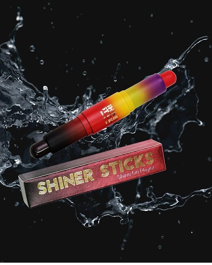 SHINER STICKS™ Dual-colored Applicator Athletic Sunscreen Sticks, 9 Colors, SPF30 UVA & UVB Protection, Water-Resistant, Moisturizer, Glare Reduction, Easy application & removal (Red and Black)