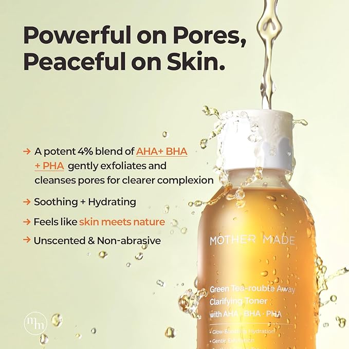 MOTHER MADE Green Tea-Rouble Away Clarifying Toner with AHA BHA PHA 150 ml
