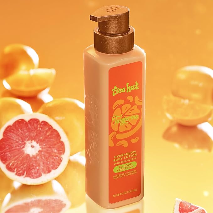 Tree Hut Hydraglow Body Lotion Tangerine, Bright Citrus Scent, Hydrating & Moisturizing Daily Lotion for Silky Soft, Glowing Skin, Lightweight Formula, 18 fl oz