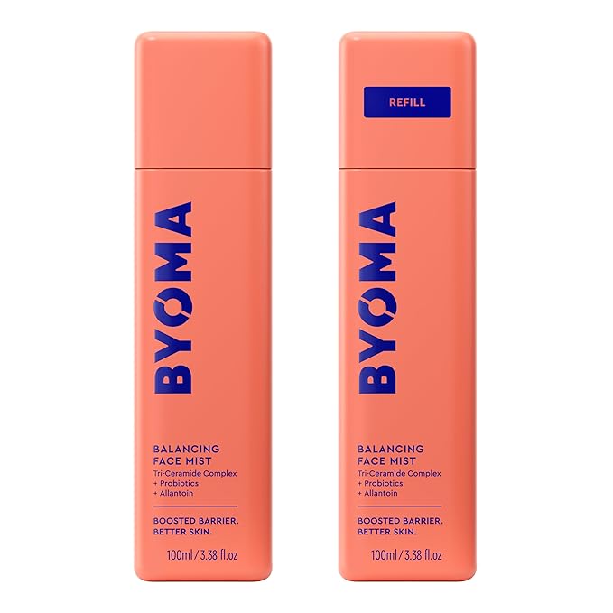 BYOMA Balancing Face Mist - pH Balanced Face Toner with Ceramides, Probiotics & Allantoin - Alcohol Free Toner Spray - Balance, Soothe & Refresh Throughout The Day - 3.38 fl. oz Bundle