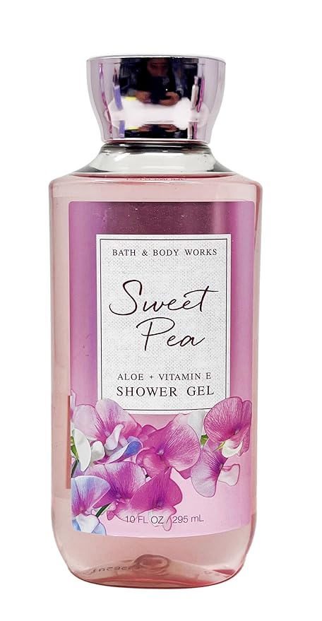 Bath & Body Works Sweet Pea Deluxe Gift Set - Fine Fragrance Mist, Shower Gel, Body Lotion and Body Cream with a Himalayan Salts Springs Sample Bar Soap