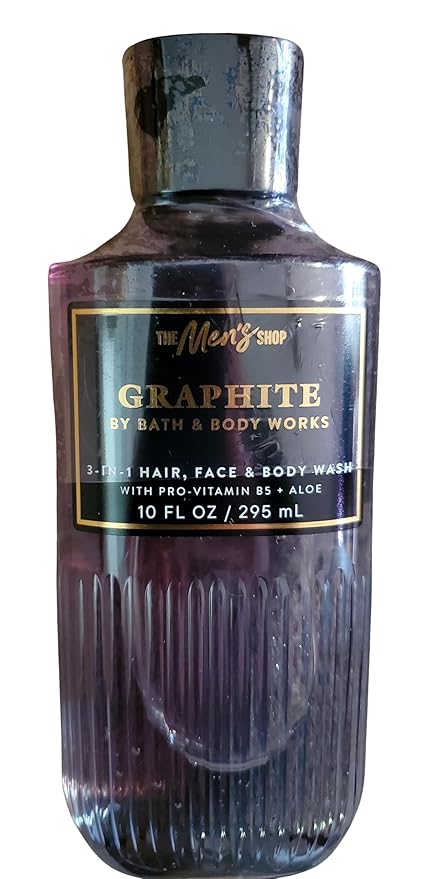 Bath & Body Works Men's Graphite Ultimate Hydration Body Cream and 3-in-1 Face, Hair, Body Gel Wash 2 Piece Set
