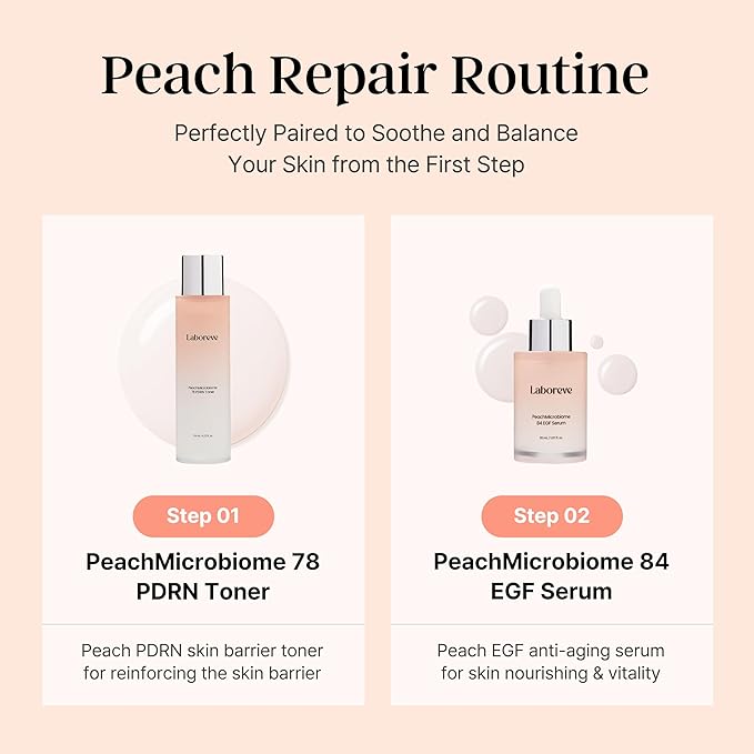 PeachMicrobiome 78 PDRN Milky Peach Toner, Niacinamide & Allantoin to Support Skin Barrier and Calm Skin – Suitable for Sensitive Skin Types, Korean Skin Care (125ml / 4.22 fl. oz.)