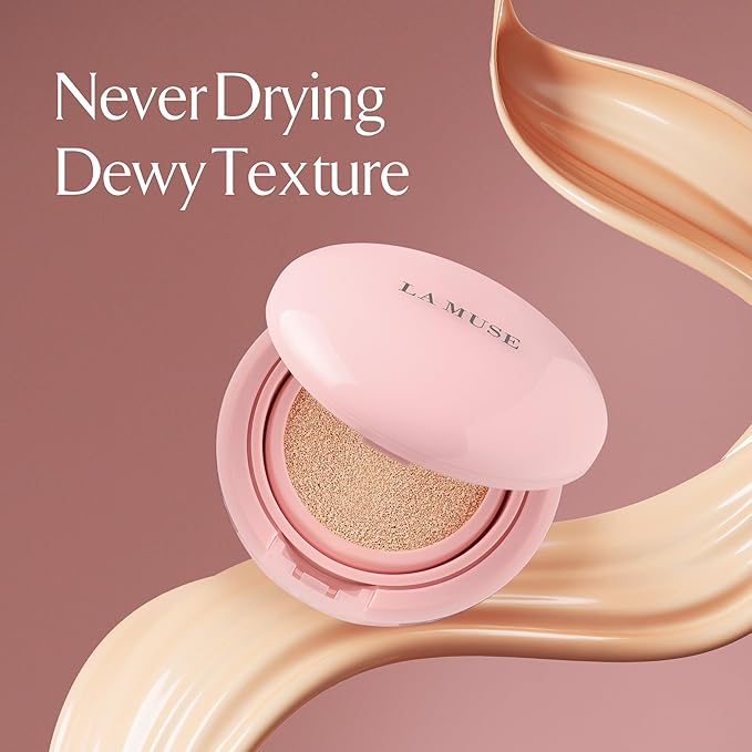 LA MUSE Korean Glow Cushion Foundation(Refill) with PDRN | Shade No.22 Neutral Beige for Medium Skin | 65% Hyaluronic Acid Hydration | Natural Radiant, Lightweight Coverage | Light to Medium Finish
