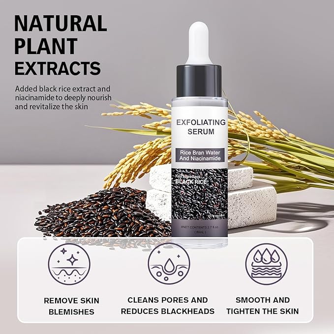 Peel Shot Glow Rice Ampoule Duo – Peel Shot Serums with Black Rice Extract, BHA, Niacinamide & Hyaluronic Acid – Exfoliating, Moisturizing, Blackhead Remover & Pore Refining