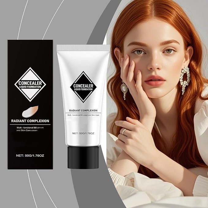 Multi-Functional Concealer BB Cream, With Aloe Vera & Hyaluronic Acid, Lightweight Coverage & Hydration, Long-Lasting Wear, Travel-Friendly Tube, 1.76oz